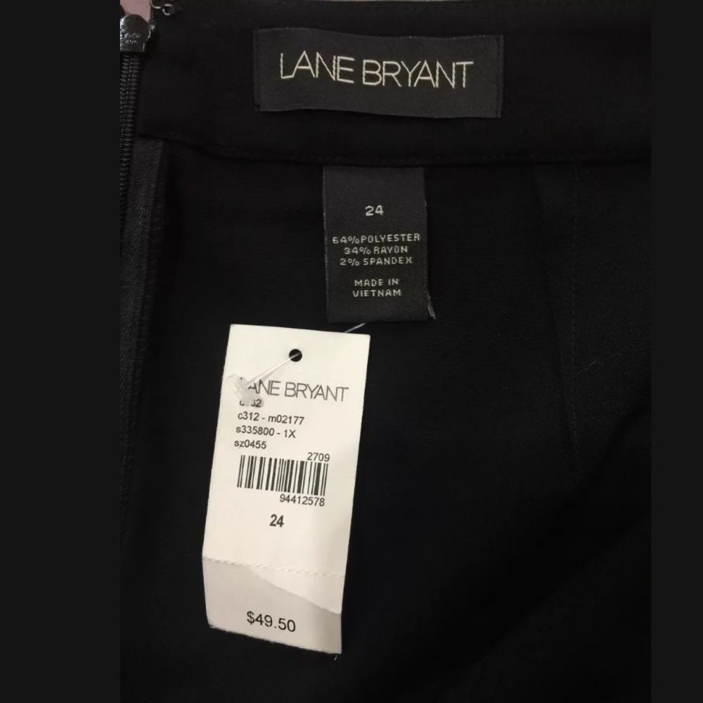 Lane Bryant Skirt Plus Sz Black Straight Pleaded - Picture 8 of 8